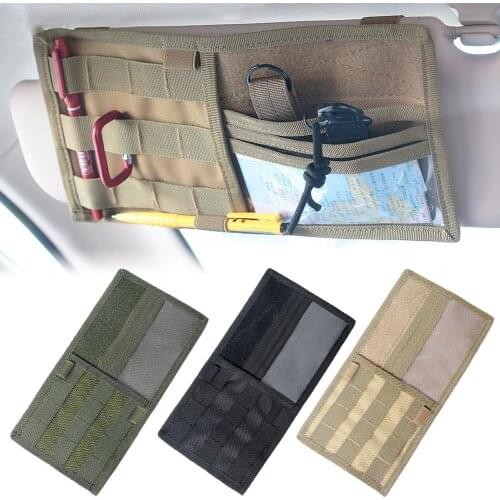Vehicle MOLLE Sun Visor Organizer Panel CD Storage Bag Car Truck Auto Accessories Sundries Molle Pouch Holder Bags