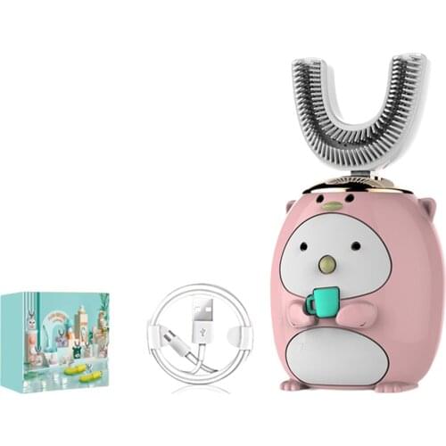 360 Degrees Smart Automatic Sonic U Shape Electronic Toothbrush USB Rechargeable XaoMi kids Cartoon Pattern 5 Mode Blu-ray clean