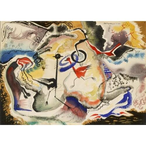 High quality Oil painting Canvas Reproductions Bird Romance (1946) by Jock Macdonald hand painted