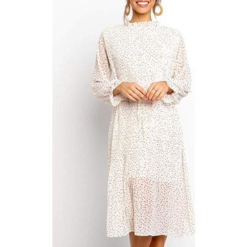 Overseas on Behalf of 2021 Cross-Border Womens Clothing Amazon Hot Selling Fashion Floral Lace Chiffon Dress Autumn 241