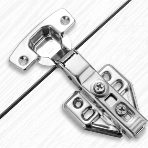 1pcs Hinge Stainless Steel Hydraulic Cabinet Door Hinge Damper Buffer Soft Close Kitchen Cupboard Furniture Full Embed