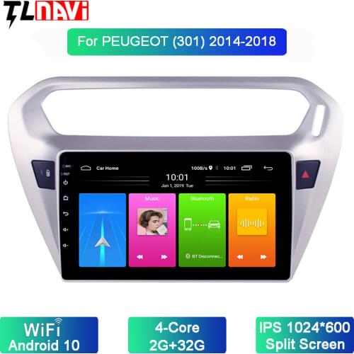 Android 10 Car DVD Player GPS Navigation Multimedia For peugeot 301Citroen Elysee Radio 2013-2016