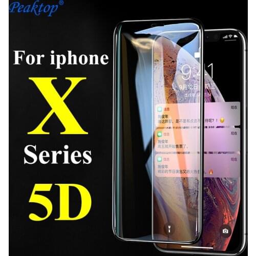 2pcs Screenprotector on for iphone XS Max 5D protective glass aphone X XR S R XSMAX iPone ifone tempered glas film protector