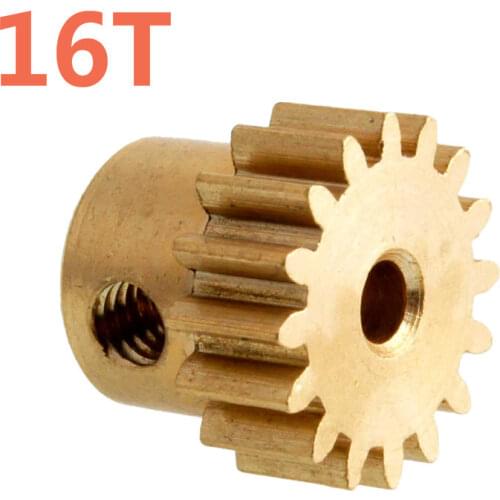 28019 Motor Gear 16T Metal Metal Brass Pinion HSP Parts For 1/16 RC Cars Electric Model ZILLIONAIRE 94182 Pro Hobby Himoto