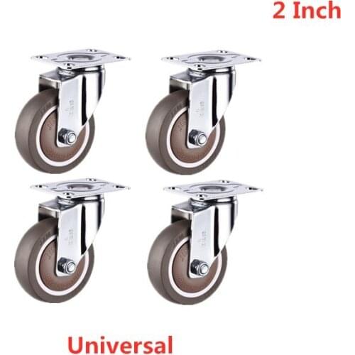 4 Pcs/Lot 2 Inch Universal Caster Rubber Mute Light Furniture Medical Shelf Ventilator Wheel