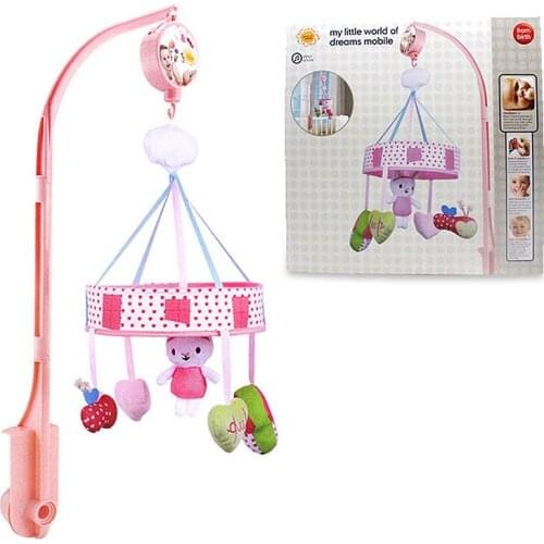 70cm Baby Pram Crib Clip Music Hanging Toy Infant Kids Cute Cartoon Rabbit Early Learning Soft Plush Toys Mobile Phone Straps