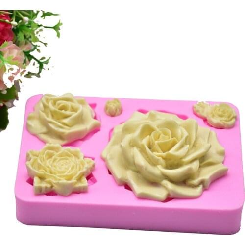 Large Rose Flower Silicone Fondant Cake molds Chocolate Mold wedding Cake Decorating Tools Fondant Sugarcraft Cake Mold