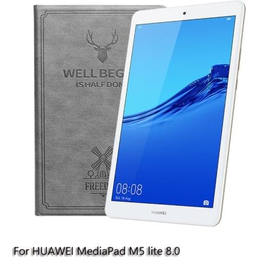 Tablet Case For HUAWEI MediaPad M5 lite 8.0 inch Smart Magnetic Stand Cover for Mediapad M5 lite 8" Protective Case BLACK