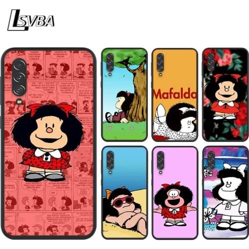 Animated cute Mafalda For Samsung Galaxy A90 A80 A70 S A60 A50S A30 S A40 S A2 A20E A20 S A10S A10 E Black Soft Phone Case