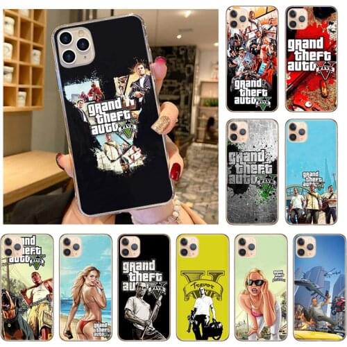 Grand Theft Auto GTA Transparent Silicone Phone Case For iPhone 11 XR 12 Pro Max X XS XR 7 8 6S Plus 5S SE2020 Soft Back Cover