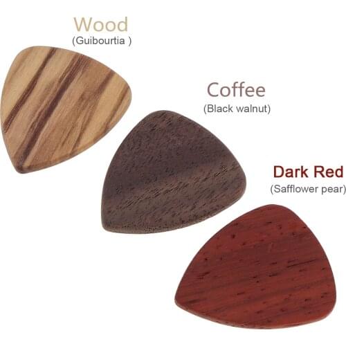 Wood Material Guitar Picks Plectrum heart shape String Instrument Accessories for Acoustic Bass Electric Guitars Ukulele