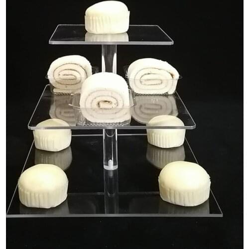 Cake Holder square Acrylic Cupcake Cake Stand Assemble Disassemble Home Birthday cake Tools Party Stand Decoration Gift