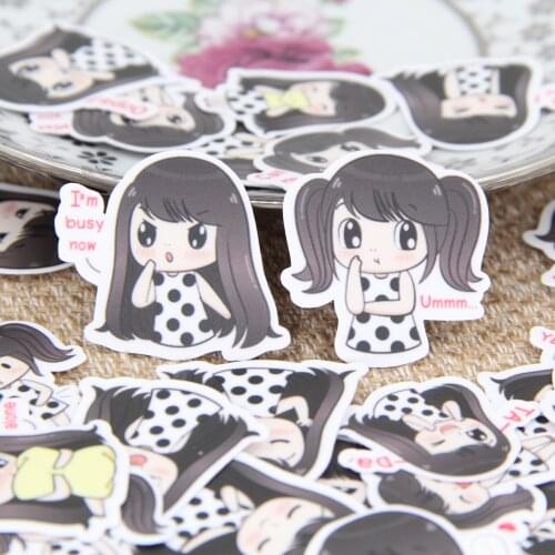 40pcs Cute Little Girl Scrapbooking Laptop Stickers DIY Craft for Baby Children Gift Decrative Paper Journal Decor