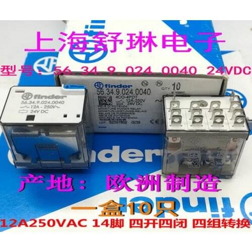 HOT NEW relay finder56.34.9.024.0040 24VDC 56.34.9.024.0040-24VDC 56.34 24VDC 24V 12A DIP14 1PCS/LOT