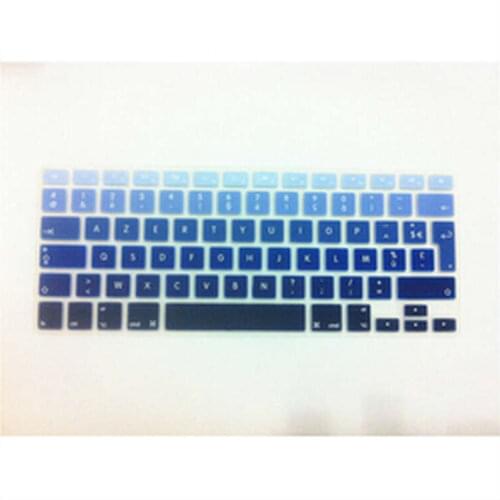 Gradient Blue French AZERTY UK/EU Silicone Keyboard Cover Skin Protector for MacBook Pro air 13" 15" 17" Air 13 EU layout