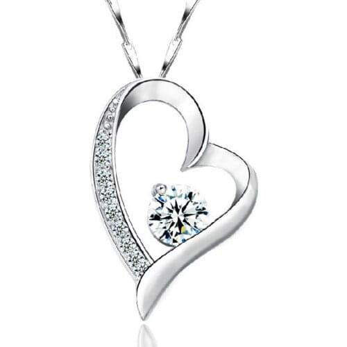 DIN4 Classic Necklace send with dust bag jewelry hot sell necklace 925 silver with ziron stone pendant gift