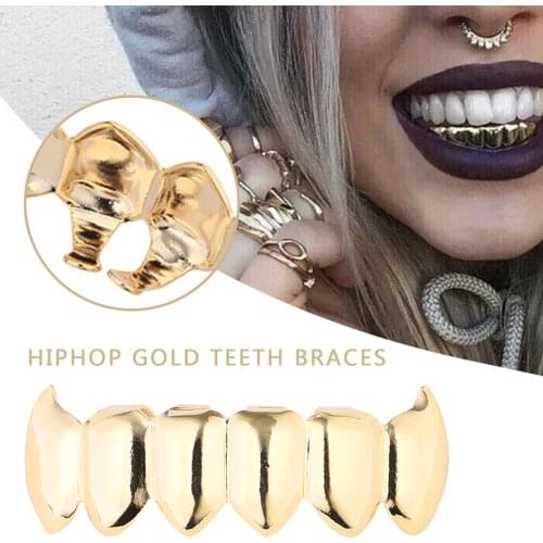 Vampire Fangs - Halloween Hip Hop Retractable Horrifying Vampire Fangs Teeth, Realistic Reusable Scary Costume Decoration