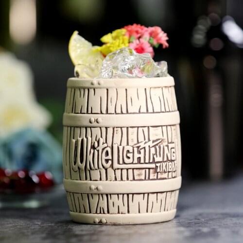 Creative Lightning Barrel Ceramic Cup Hawaiian Cocktail Cup Personalized Tiji Cocktail Cup Special Cup
