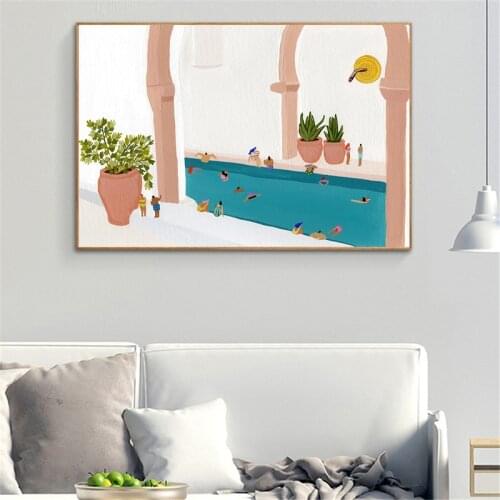 Summer Swimming Party Wall Art Pictures Canvas Paintings Posters and Prints Interior for Living Room Home Decorations