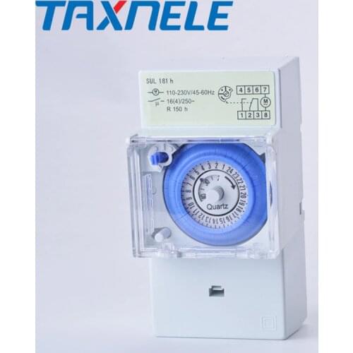 SUL181H Mechanical Timer 24 hours Time Switch Relay Electrical Programmable Timer 24 hour Din Rail Timer Switch