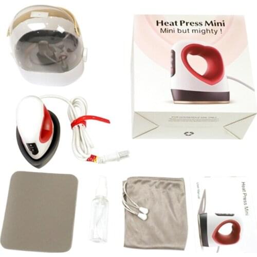 L69D Mini Heat Press Machine Heart-like Handheld Heating Ironing for T Shirts Shoes Hats Mini Iron Press for Heating Transfer