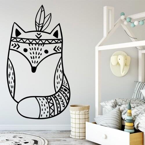 Fashion Cartoon Fox Wall Decals Pvc Mural Art Diy Poster For Kids Room Living Room Home Decor Wall Art Decal