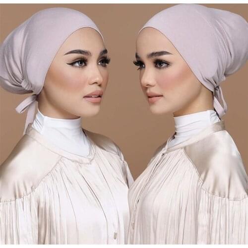 NEW Soft Modal Adjustable Scarf Cap Cotton Muslim Inner Hijab Stretchy Headscarf Bonnet Islam Under Hijab WomenHead Wraps
