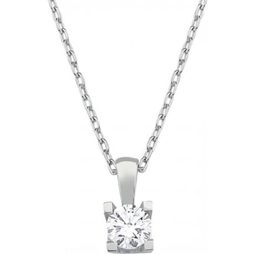 18K Gold Natural Diamond 0.20ct E-Fvs Solitaire Necklace WPN3312