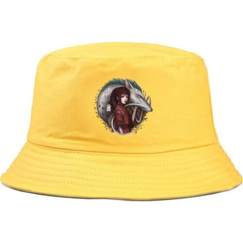 ​Spirited Away Printing Bucket Hat Spring Summer Outdoor Sun Hat for Men and Women Hemp Leaf hat