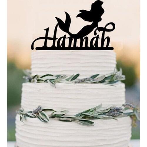 Personalised Mermaid Cake Topper with name, birthday cake toppers, wedding bridal shower, baby shower cake topper