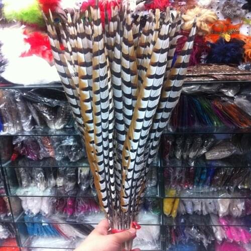 Wholesale 100pcs High Quality 16-18inch/40-45cm Natural Copper Tail Chicken Feathers Stage Performances Craft Making Decoration