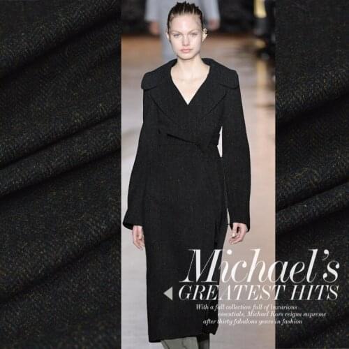 Pure wool heavy thickening color herringbone woolen neutral wind fabric suit windbreaker jacket fabrics