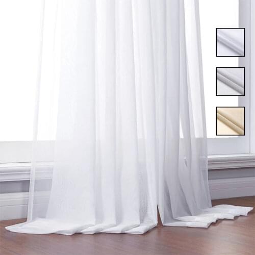 Solid White Window Screening Sheer Curtains for Living Room The Bedroom Modern Tulle Sheer Curtains Drapes Fabric Custom Made