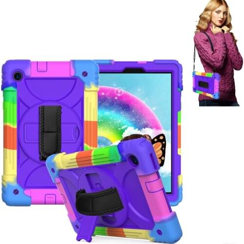 Heavy Duty Silicone Case for Lenovo Tab M10 FHD Plus Kids Case 10.3 inch TB-X606X TB-X606F Shockproof Cover with Shoulder Strap