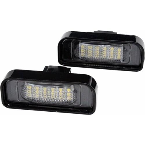2pcs/set No Error LED License Plate Light White 6000k 18SMD Plate Lamp for Benz W220 99-05(S-class) S320 S420 S430 W220 AMG