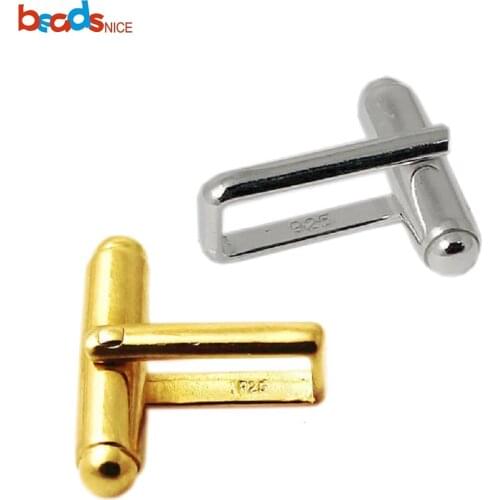 Solid 925 Sterling Silver Cuff links Blanks Base Personalized Silver Customizable Jewelry Wholesale 29772