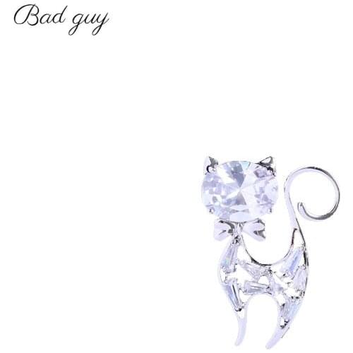 Bad Guy Zircon Brooches for Womens Elegant Kitten Brooch Pin Jewelry Clothing Decor Pin Metal Sailboat Brooche Kpop Accessories