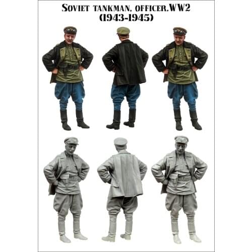 1/35 Resin Figure Model Kit WWII SOVIET TANKMAN.OFFICER Unassambled Unpainted