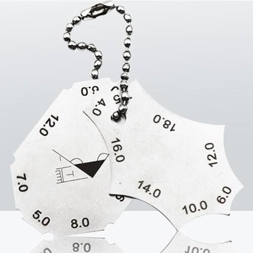 1 Pair Stainless Steel Weld Gauge Key Tee Joint Welding Gauge Throat Depth Leg Length Gauge Ruler Welder Inspection Ruler