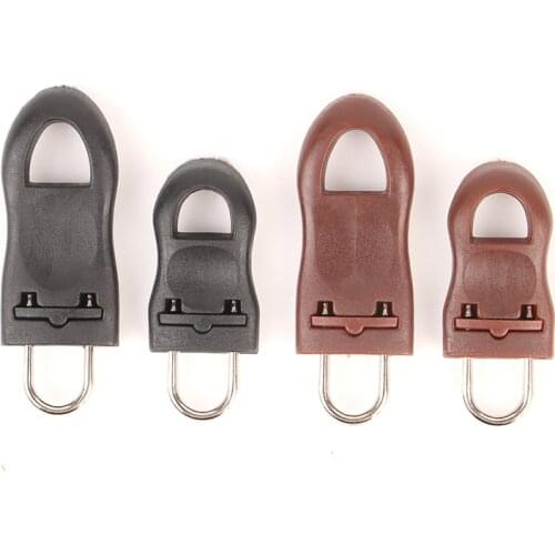 10Pcs/Set Replacement Zipper Tags Zip Fixer For Clothes Black Brown Zipper Pull Fixer Travel Bag Suitcase Clothes Tent Backpack