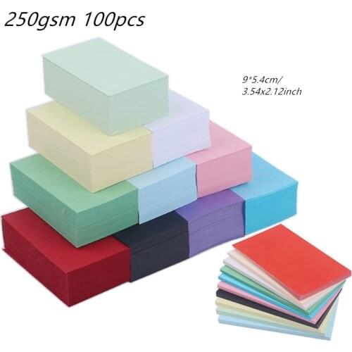 100pcs/lot Blank Card Paper Color Student English Word Card Thick Business Card Paper 9*5.4cm kraft paper