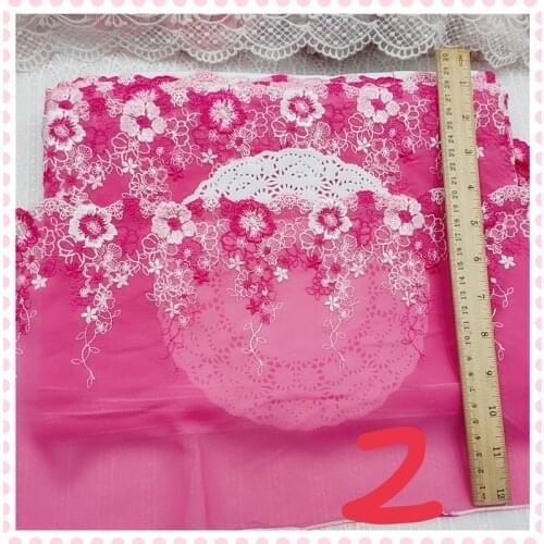20cm 7.87inch Wide -14yards/Lot Chiffon Embroidered Floral Chiffon Lace Trim,Chiffon Embroidery Lace Trim