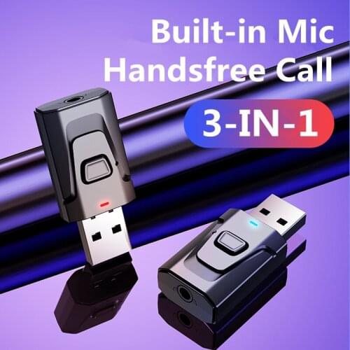 2020 Bluetooth 5.0 Audio Receiver Transmitter with Mic Mini AUX RCA 3.5mm Jack USB Dongle For TV PC Car Stereo Wireless Adapter
