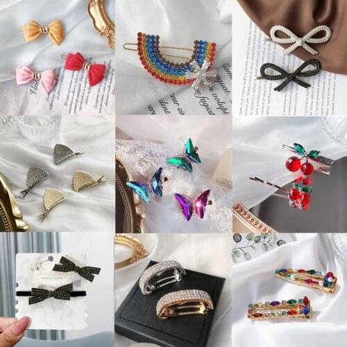 2021 Exquisite Elegant Pearl Rhinestone Hairpins Women Girls Hair Clips Pins Barrettes Accessories Hairclip Hairgrip Headdress