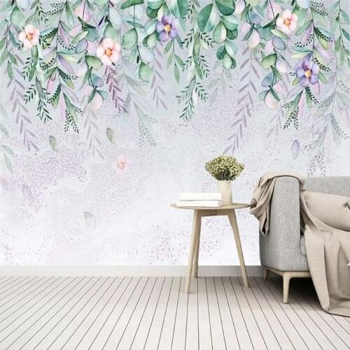 Custom 3D Wallpaper Home Decor Wall Painting Watercolor Leaves Flowers Large Mural Living Room Bedroom Photo Background Paper