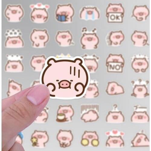 40pcs Kawaii Cartoon Piggy Stickers Stationery Computer Water Cup Refrigerator Mobile Phone Motorcycle Helmet Stickers