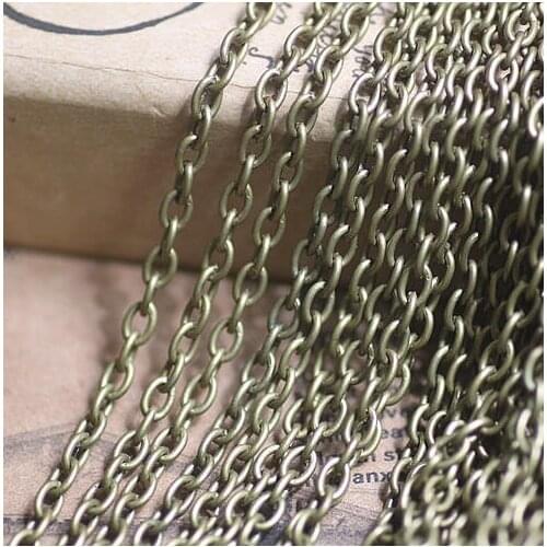 5 meters 2mmx3mm Silver tone/Antique Cross Chain,DIY Jewelry Accessories,Necklace & Bracelet Findings,Connector Charms