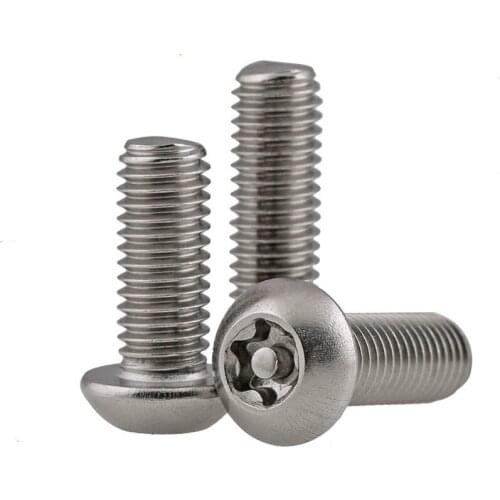 5PCS-M8*10/12/16...60MM 304 Stainless Steel Plum Bluet Screws Pan Head Semi-Circular Head With A Column Anti-Unloading Bolts