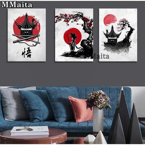 5d Diamond Painting Goku Anime Characters Japan Artwork Black White Art Child Decor Diamond Embroidery Cartoon Monkey GG5568