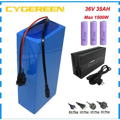 36V 35AH electric bike battery pack 1500W 36 Volt 50AH Lithium bateria 40AH use for samsung 3500mah cell 50A BMS 5A Charger